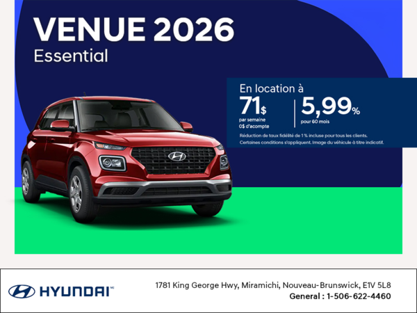 Procurez-vous le Hyundai Venue 2026