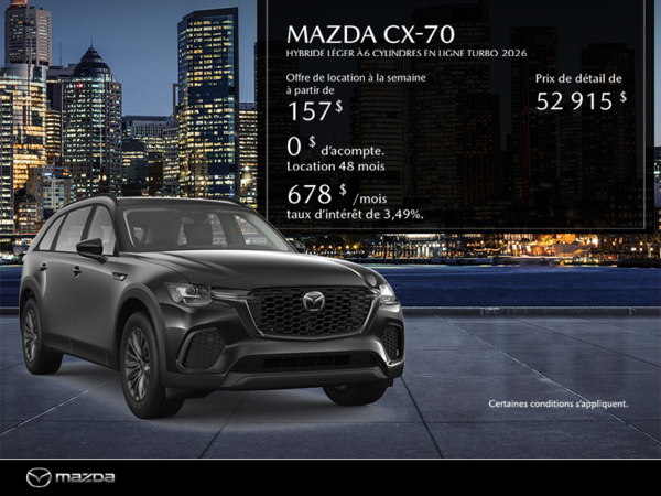 Procurez vous le Mazda CX-70 Hybride Léger 2026