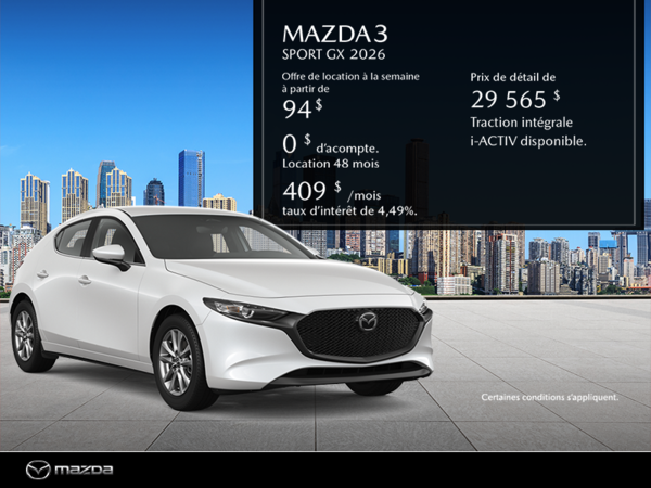Procurez-vous le Mazda3 Sport 2026