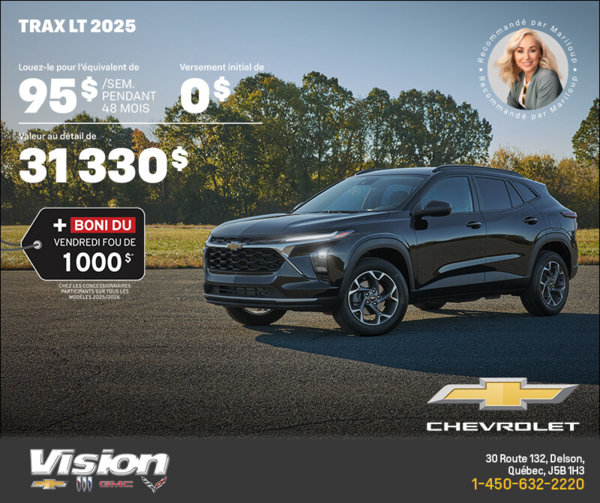 Procurez-vous le Chevrolet Trax LT 2025