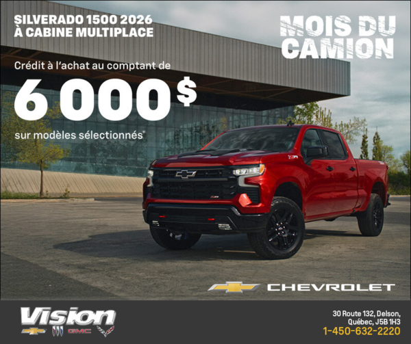 Procurez-vous le Chevrolet Silverado 1500 2026 à cabine multiplace