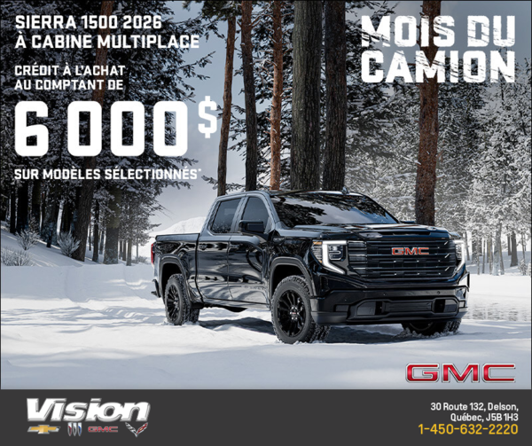 Le GMC Sierra 1500 2026 à Cabine Multiplace