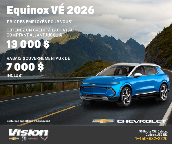 Procurez-vous le Chevrolet Equinox VÉ 2026