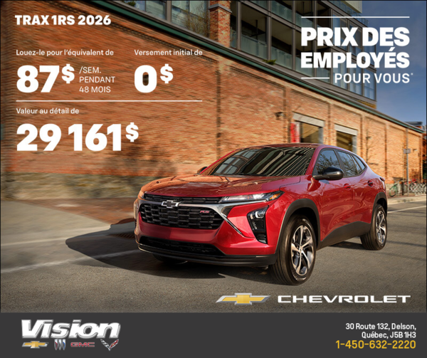 Le Chevrolet Trax 2RS 2026