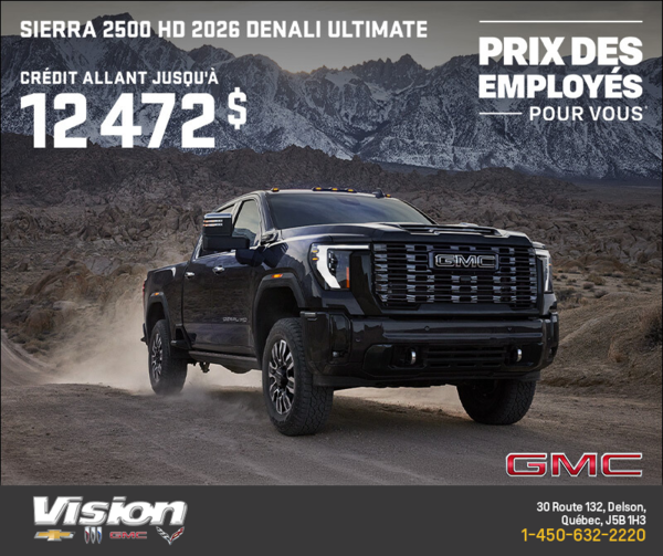 Le GMC  Sierra 2500 HD Denali Ultimate 2026