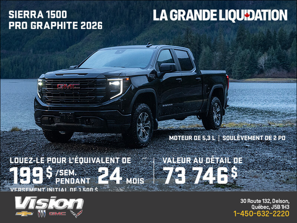 Le GMC Sierra 1500 Pro Graphite 2026 à cabine multiplace