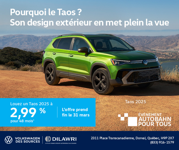 Procurez-vous le Volkswagen Taos 2025