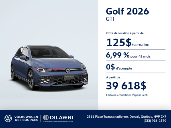 Procurez-vous la Volkswagen Golf Gti 2026