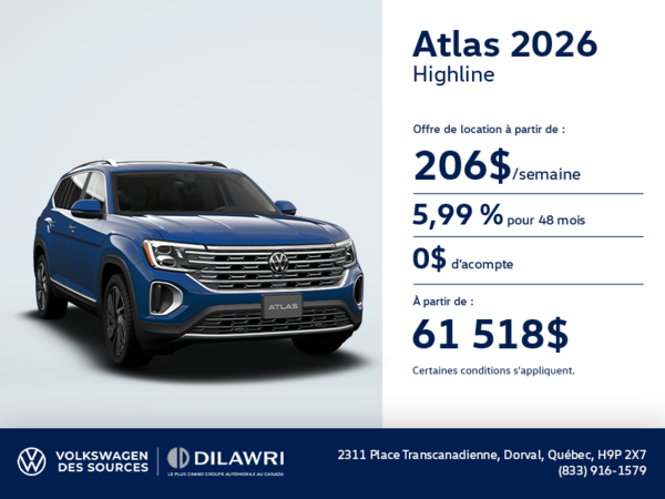 Procurez-vous le Volkswagen Atlas 2026