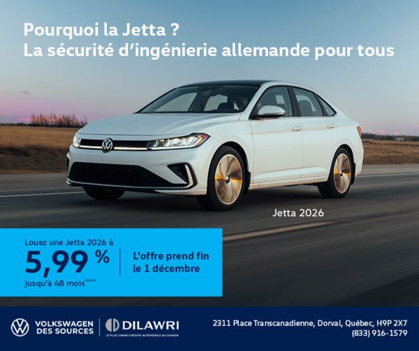 Procurez-vous la Volkswagen Jetta 2026