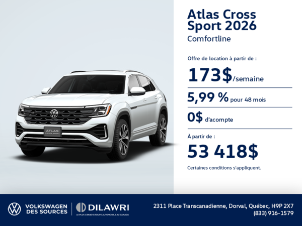 Procurez-vous le Volkswagen Atlas Cross Sport 2026