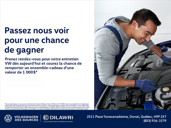 Passez nous voir pour une chance de gagner