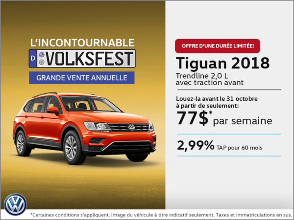 Louez le Tiguan 2018 dès aujourd'hui!
