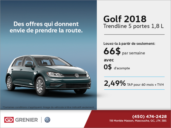 Conduisez la Golf 5 portes 2018 dès aujourd'hui!