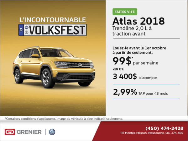Conduisez l'Atlas 2018 dès aujourd'hui!