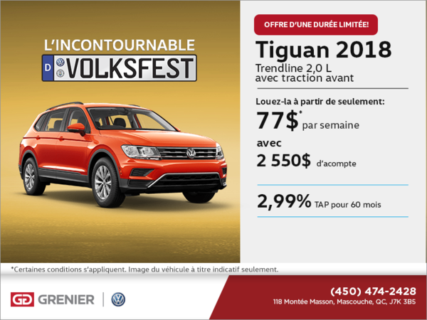 Conduisez le Tiguan 2018 dès aujourd'hui!