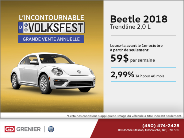 Conduisez la Beetle 2018 dès aujourd'hui!
