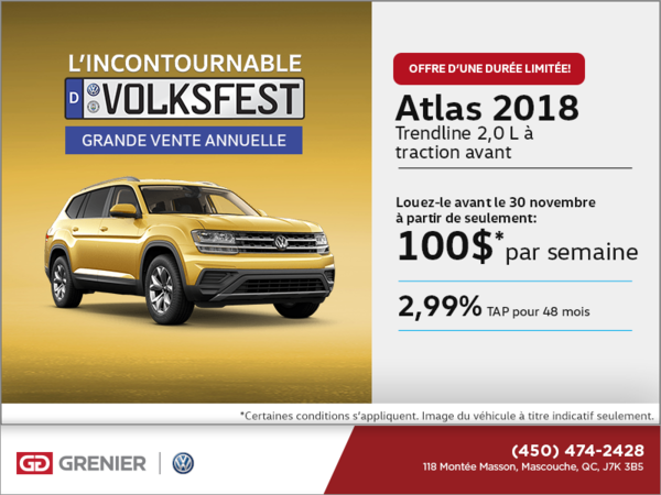 Conduisez l'Atlas 2018 dès aujourd'hui!