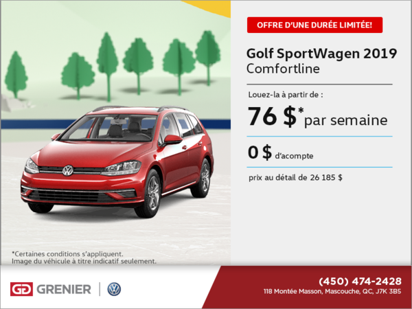 Louez la Golf SportWagen 2019!