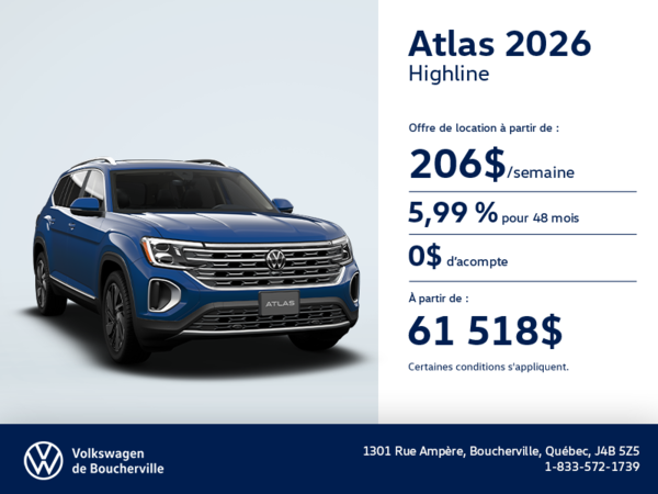 Procurez-vous le Volkswagen Atlas 2026