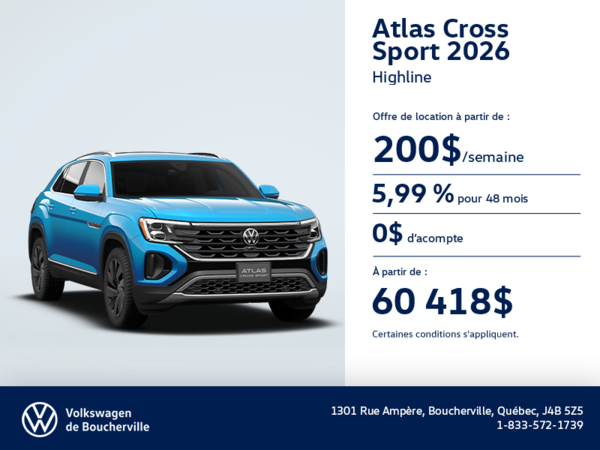 Procurez-vous le Volkswagen Atlas Cross Sport 2026