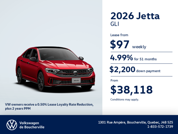 Get the 2026 Volkswagen Jetta GLI