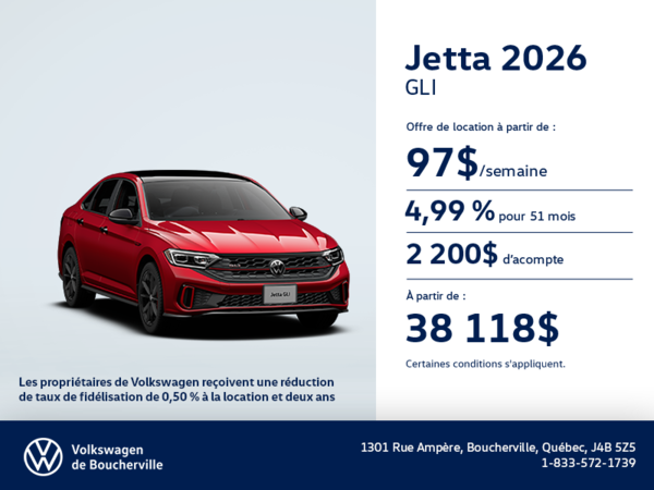 Procurez-vous la Volkswagen Jetta Gli 2026
