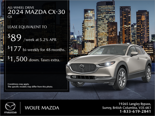 Wolfe Mazda - Get the 2024 Mazda CX-30 today!