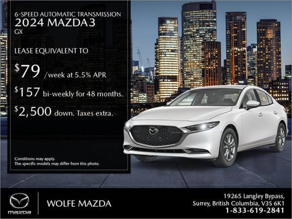 Wolfe Mazda - Get the 2024 Mazda3 today!