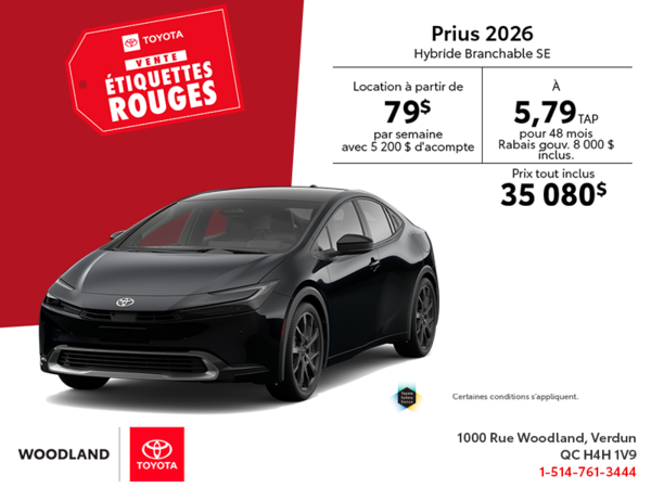 Toyota Prius Hybride Branchable 2026