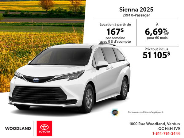 Toyota Sienna Hybrid 2025