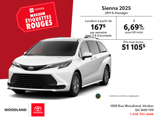 Toyota Sienna Hybrid 2025