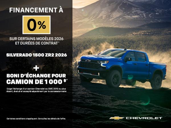 Le Chevrolet Silverado 1500 ZR2 2026