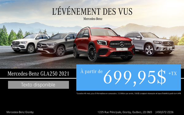 L'événement des VUS Mercedes-Benz est en cours.