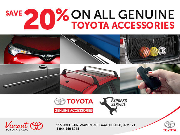 20% d'escompte on accessories