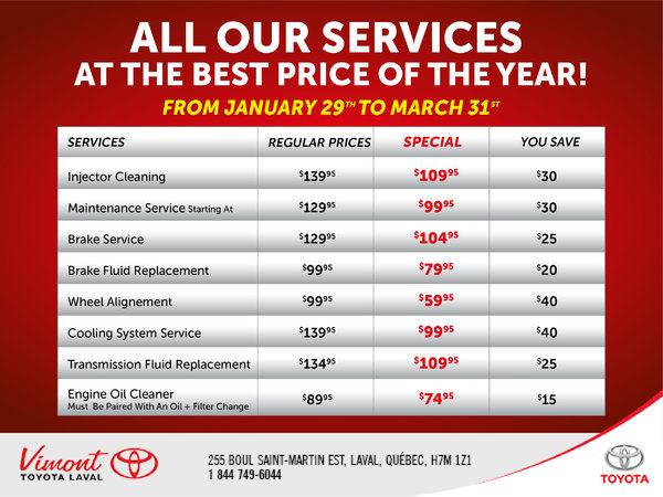 All our services at the best price of the year!