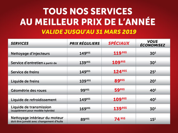 Tout nos services au meilleur prix