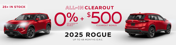 0% + $500 On The 2025 Nissan Rogue!