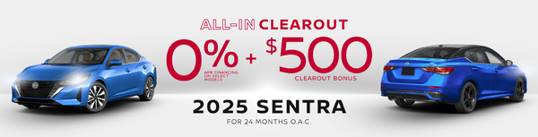 0% + $500 OFF On The 2025 Nissan Sentra!