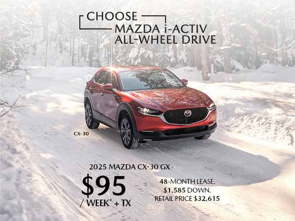 Promotions on new Mazda vehicles in Greater Montreal - 2025 Mazda CX-30 GX