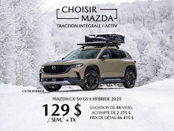 Promotions sur les véhicules neufs Mazda dans le Grand Montréal - Mazda CX-50 GS-L HYBRIDE 2025