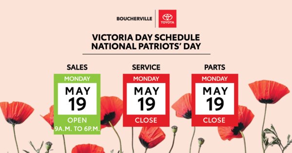 Victoria Day Schedule