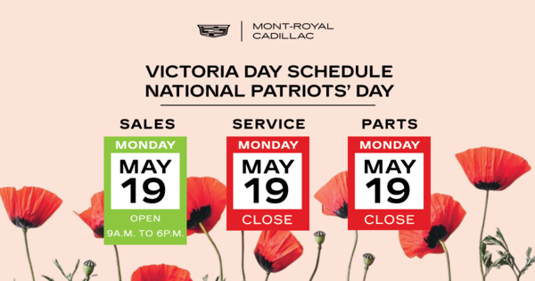 Victoria Day Schedule