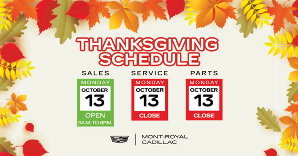 THANKSGIVING SCHEDULE