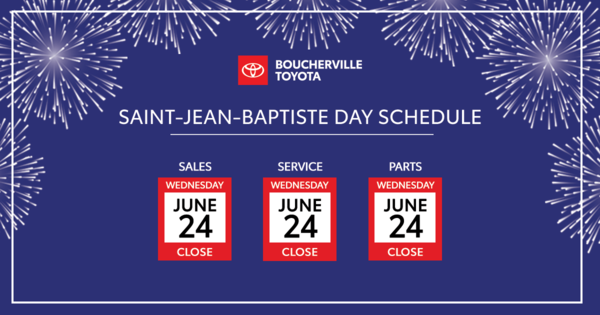 SAINT JEAN BAPTISTE DAY SCHEDULE