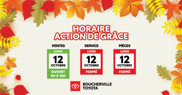 HORAIRE ACTION DE GRÂCE
