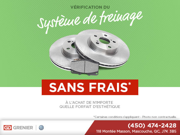 Faites vérifier votre système de freinage sans frais!