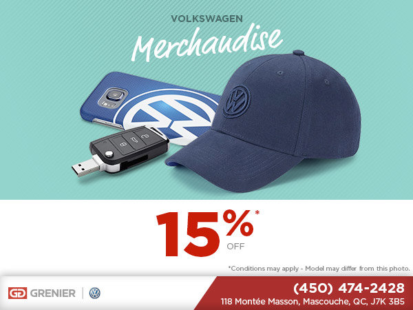 15% Off Volkswagen Marchandise!
