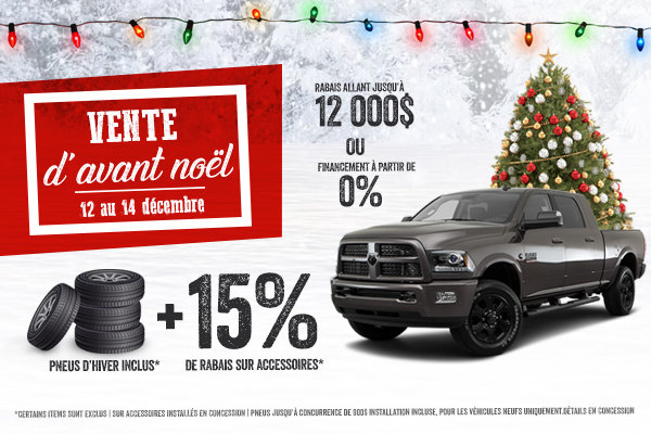 Vente d'avant noël 12 au 14 décembre
