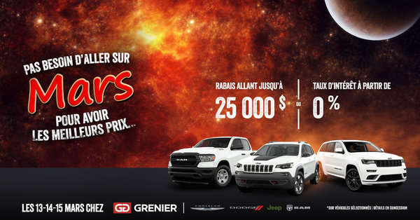 Pas besoin d'aller sur MARS pour avoir les meilleurs prix!